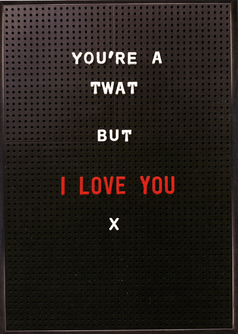 Valentines cardsBrainbox CandyComedy Card CompanyTwat but I love you