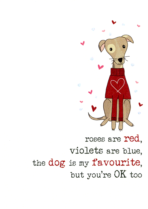 Funny card about Love Dog is my favourite Dandelion Stationery