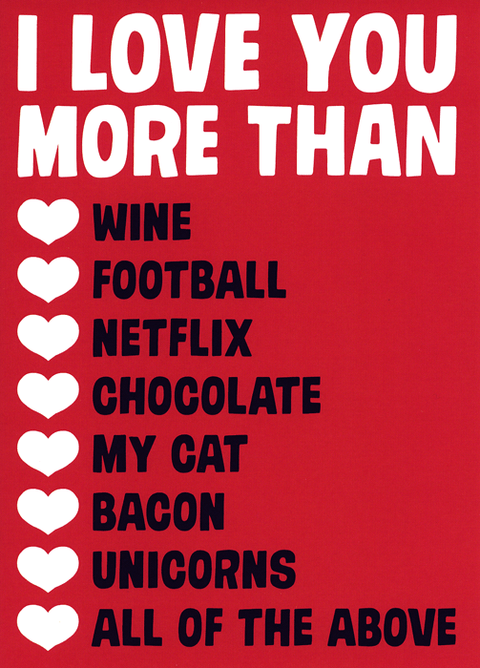 Valentines cardsDean MorrisComedy Card CompanyLove you more than . . .