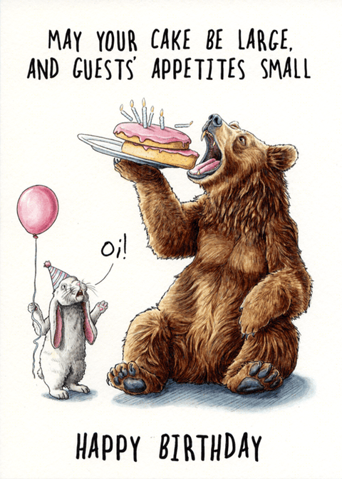 Birthday CardBewilderbeestComedy Card CompanyCake be large