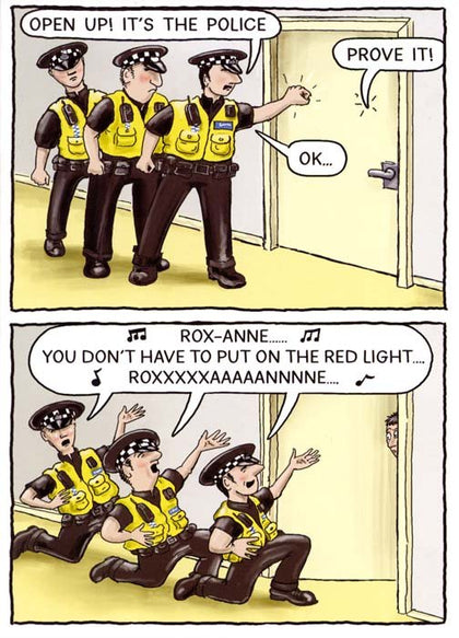 Funny birthday card by The Bottomline - The Police – Comedy Card Company
