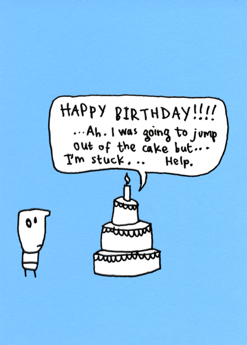 Birthday CardBrainbox CandyComedy Card CompanyJump out of cake