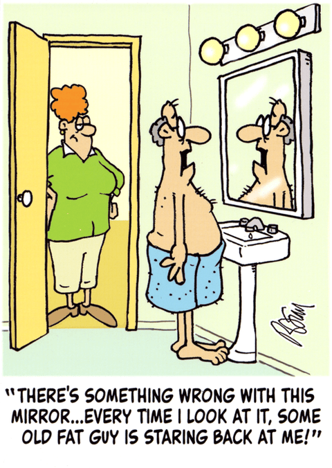 Birthday CardLingComedy Card CompanyFaulty mirror