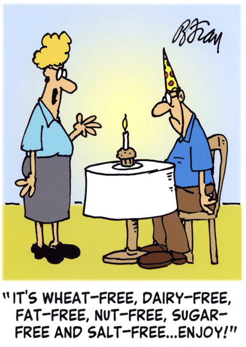 Birthday CardLingComedy Card CompanySugar free cake