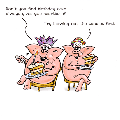 Birthday CardPaperlinkComedy Card CompanyBirthday cake - Heartburn