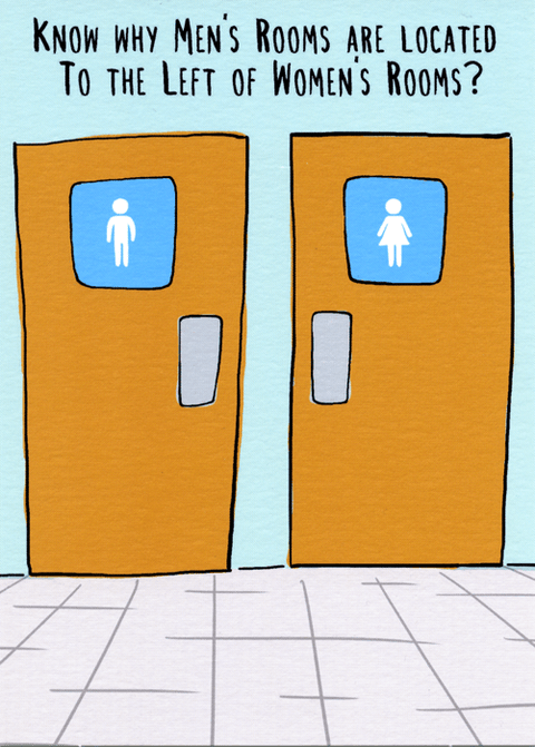 Birthday CardQuitting HollywoodComedy Card CompanyMen's toilets on left