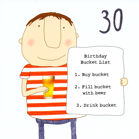 Birthday CardRosie Made a ThingComedy Card Company30th - Bucket List