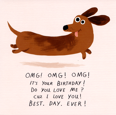 Birthday CardRosie Made a ThingComedy Card CompanyDog - Excited for birthday