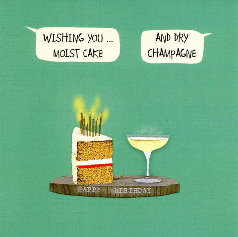 Birthday CardSally ScaffardiComedy Card CompanyMoist Cake and Dry Champagne