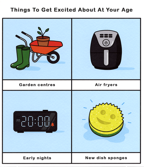 Birthday CardUK GreetingsComedy Card CompanyThings to get excited about