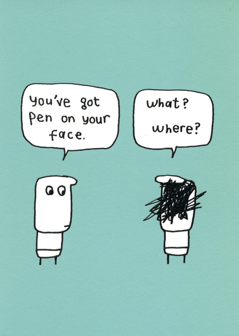 Funny CardsBrainbox CandyComedy Card CompanyPen on your face