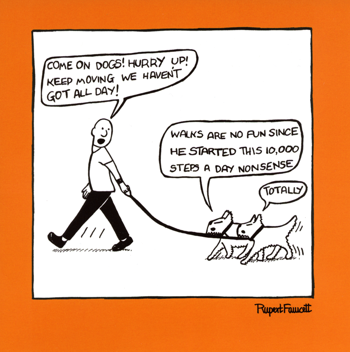Step Off Humorous Funny card about dogs - Off the Leash - 10,000 steps a day – Comedy ...