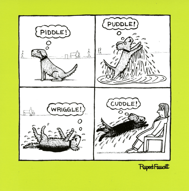 Piddling Funny card about dogs - Piddle, Puddle, Cuddle – Comedy Card Company
