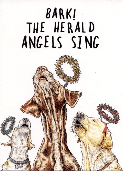 Funny Christmas cardsBewilderbeestComedy Card CompanyBark! the Herald Angels Sing