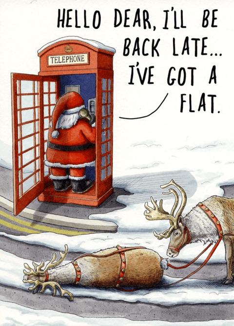 Funny Christmas cardsBewilderbeestComedy Card CompanyGot a flat