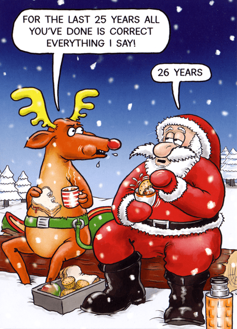 Funny Christmas cardsCharteris Christmas CardsComedy Card CompanyCorrect everything I say