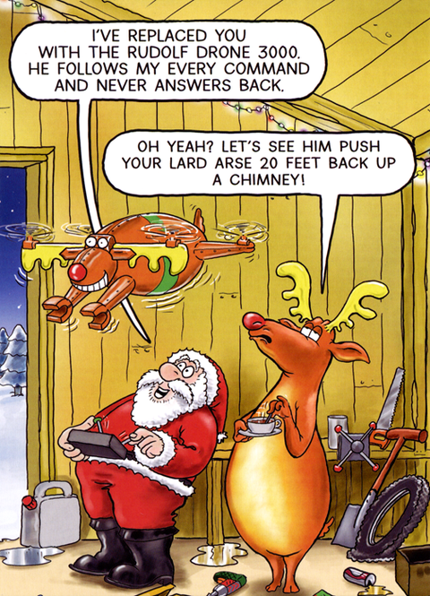 Funny Christmas cardsCharteris Christmas CardsComedy Card CompanyRudolf Drone