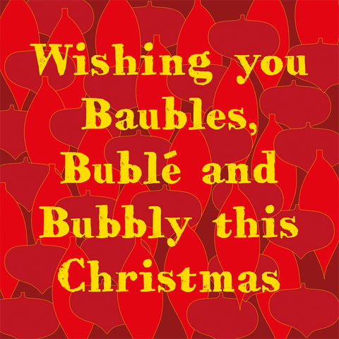 Funny Christmas cardsComedy Card CompanyComedy Card CompanyBaubles, Buble and Bubbly