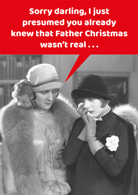 Funny Christmas cardsComedy Card CompanyComedy Card CompanyKnew Father Christmas wasn't real