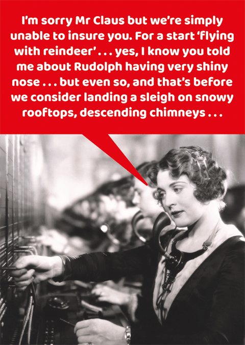Funny Christmas cardsComedy Card CompanyComedy Card CompanySanta - Unable to insure
