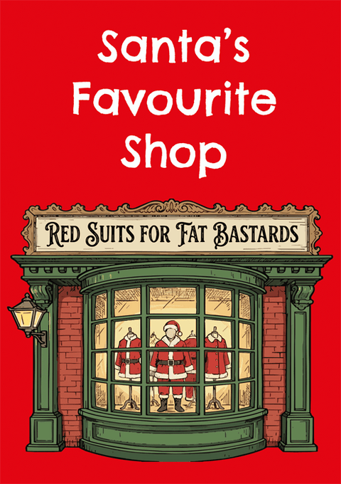 Funny Christmas cardsComedy Card CompanyComedy Card CompanySanta's favourite shop
