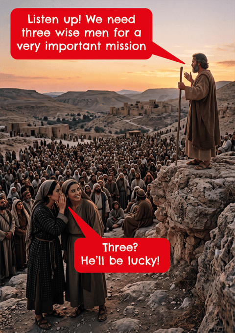 Funny Christmas cardsComedy Card CompanyComedy Card CompanyWise men - he'll be lucky!