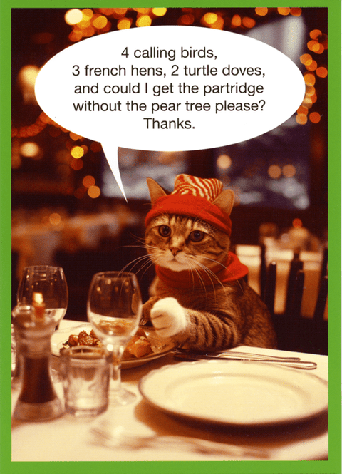 Funny Christmas cardsKiss me KwikComedy Card CompanyPartridge without the pear tree