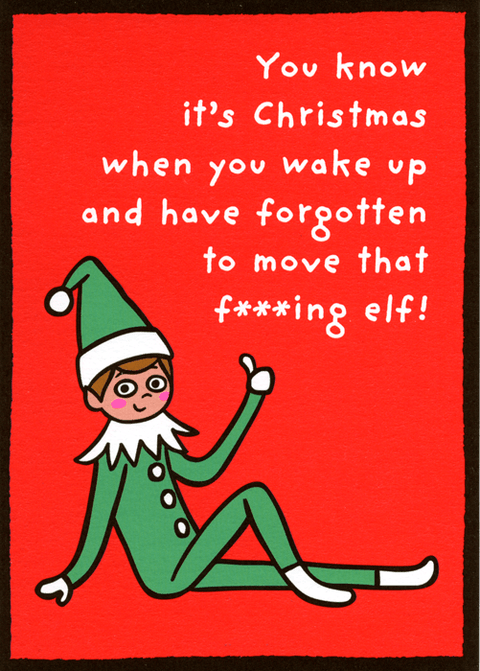 Funny Christmas cardsPigmentComedy Card CompanyForgotten the elf