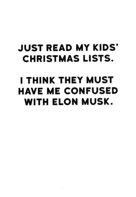Funny Christmas cardsRedbackComedy Card CompanyKids' Christmas lists