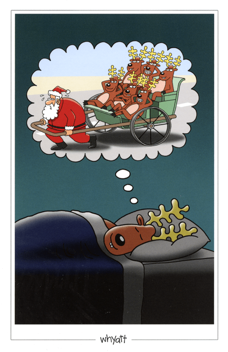 Funny Christmas cardsTraces of NutsComedy Card CompanyReindeer dream
