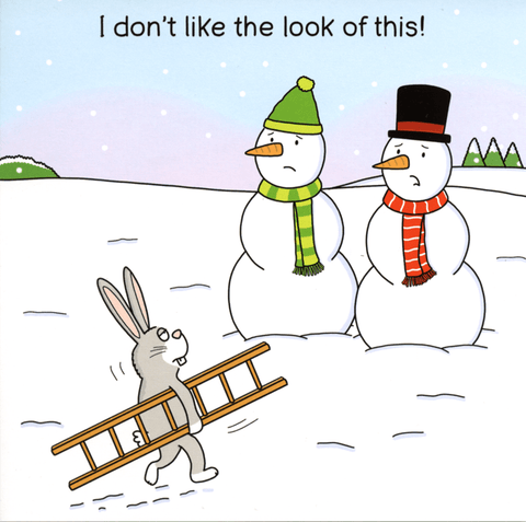 Funny Christmas cardsTwizlerComedy Card CompanyRabbit and the Snowmen