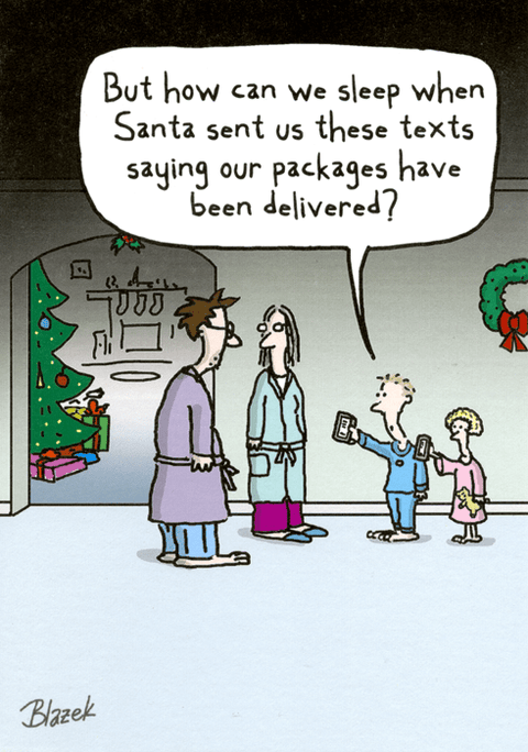 Funny Christmas cardsWoodmansterneComedy Card CompanyPackages been delivered