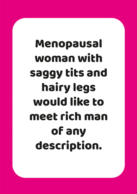 Funny Greeting CardComedy Card CompanyComedy Card CompanyMenopausal Woman