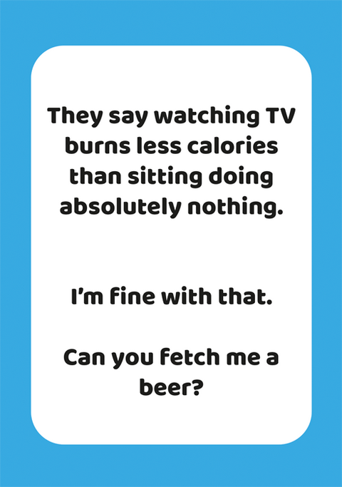 Funny Greeting CardComedy Card CompanyComedy Card CompanyWatching TV