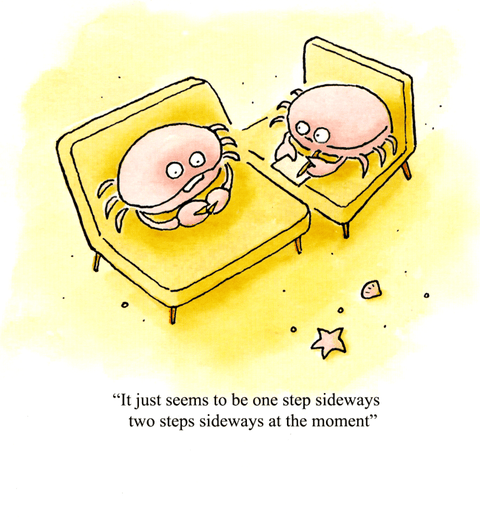 Funny Greeting CardLucilla LavenderComedy Card CompanyTwo steps sideways