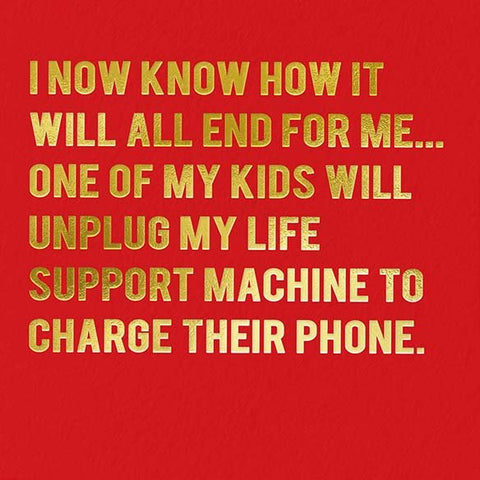 Funny Greeting CardRedbackComedy Card CompanyLife support machine