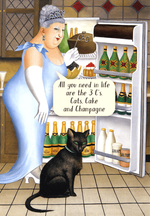 Funny Greeting CardWoodmansterneComedy Card CompanyCats, Cake and Champagne