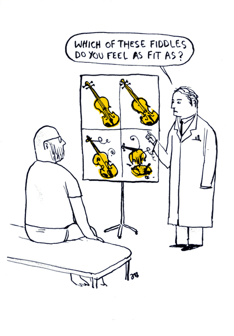 Funny Greeting CardWoodmansterneComedy Card CompanyFit as a fiddle