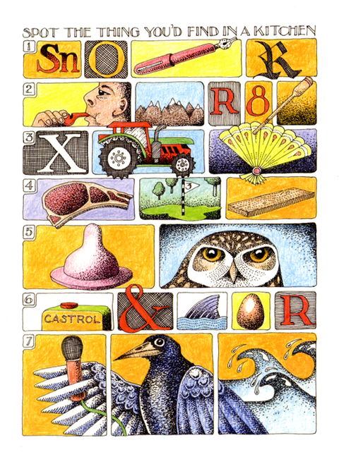 Greeting cardSimon DrewComedy Card CompanySpot things in a Kitchen