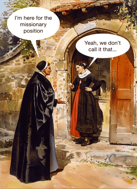 humorous greeting cardKiss me KwikComedy Card CompanyMissionary position