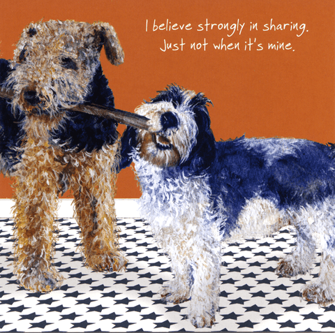 humorous greeting cardLittle Dog LaughedComedy Card CompanyBelieve in sharing
