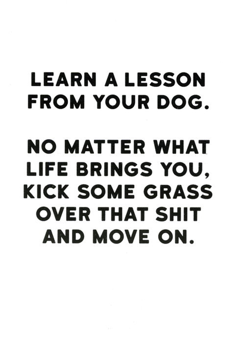 humorous greeting cardRedbackComedy Card CompanyLesson from your dog