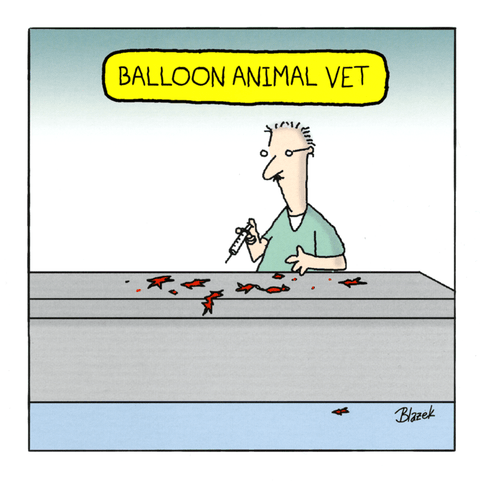 humorous greeting cardWoodmansterneComedy Card CompanyBalloon Animal Vet