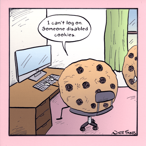 humorous greeting cardWoodmansterneComedy Card CompanyDisabled cookies