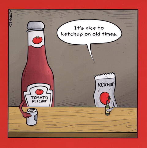 humorous greeting cardWoodmansterneComedy Card CompanyKetchup