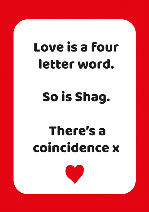 Valentines cardsComedy Card CompanyComedy Card CompanyFour letter word