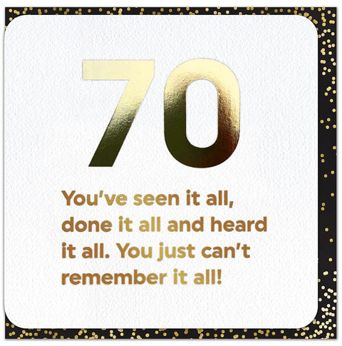 Birthday CardBrainbox CandyComedy Card Company70th - Seen it all, just can't remember it all