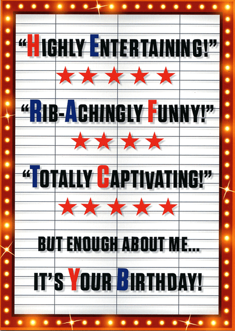 Birthday CardCardeliciousComedy Card CompanyEnough about me