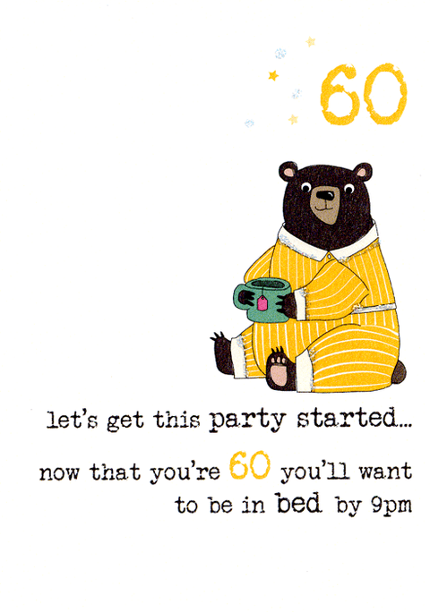 Birthday CardDandelion StationeryComedy Card Company60th - Bed by 9pm