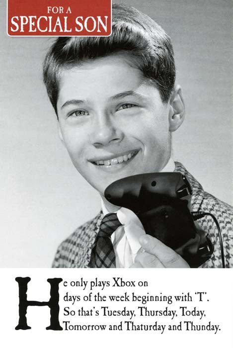 Birthday CardEmotional RescueComedy Card CompanySon - plays Xbox